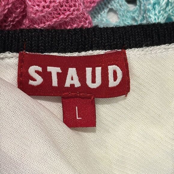 New STAUD Alpes Rainbow Crochet Maxi Dress Large Revolve - Picture 14 of 15